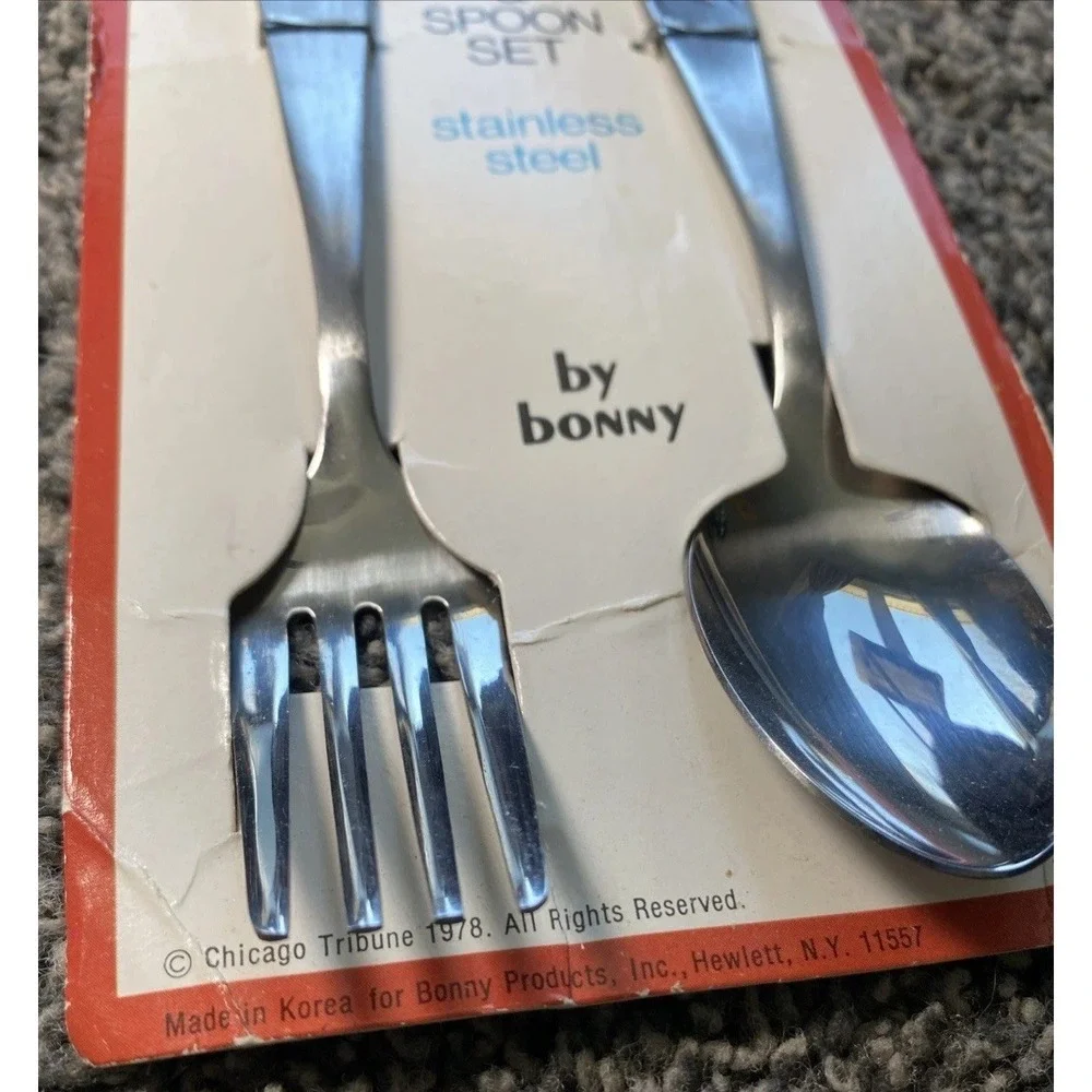 NOS Little Orphan Annie Stainless Steel Kids Fork & Spoon Bonny 1978